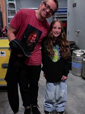 Brooklyn couldn't get in last night, so she stood outside the venue in Kelowna and listened to the whole show anyway. 10 years old and already the coolest dirtbag ever 🤘 🎥: @Jessica Levy 