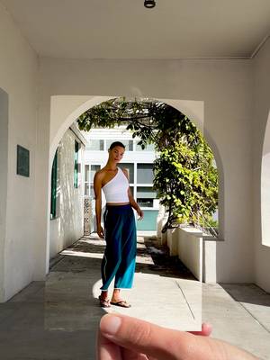 Picture-perfect, just like you in the Signature Rib Asymmetrical Top and Journey Crop Pant.