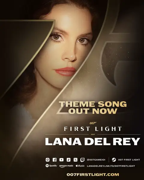 Official theme song for 007 First Light, written and composed by Lana Del Rey & David Arnold is available now. Listen to "First Light" on your platform of choice. lanadelrey.lnk.to/firstlight #EarnTheNumber #007FirstLight #lanadelrey @Lana Del Rey 