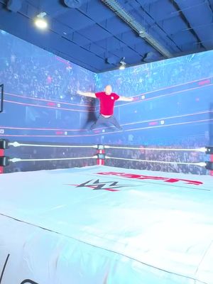 from the TOP rope!! check out the @ESPN photo opp at WWE World! doors open TODAY at noon! 👏 #WrestleMania