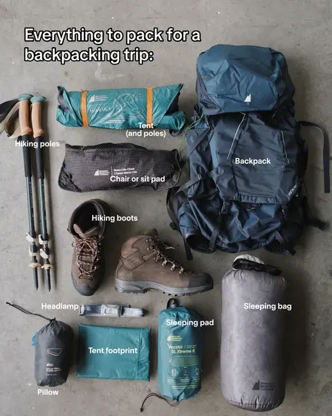 Save this for your next backpacking trip ✅ Because nothing kills the vibe faster than realizing you forgot your sleeping pad when you’re halfway up a mountain. #backpackinglife #outdoorgear #hikingtiktok 