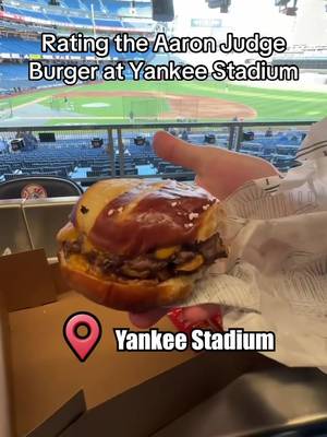 Is the Aaron Judge burger the best ball park food of all time? #yankees #aaronjudge #yankeestadium #MLB #yankeesbaseball 