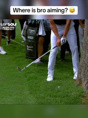 Carlos Ortiz with an off the tree par save 🤯 #golf #LIVGolf