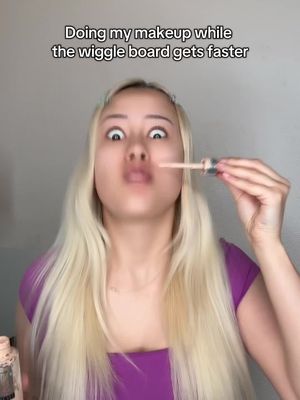 GRWM while the WIGGLE BOARD GETS FASTER! 🫨🫨 #makeupchallenge #makeup #beauty #BeautyTok #trend  