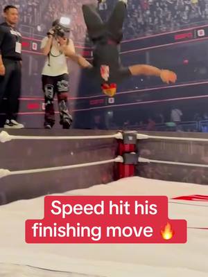 #IShowSpeed from the top rope 🍿 (via @Las Vegas @IShowSpeed) #WWE  Two nights of #WrestleMania. All on the #ESPN App with an ESPN Unlimited plan. Link in bio to sign up.