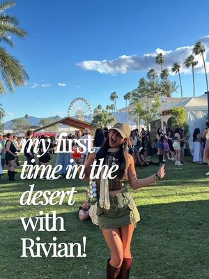 #AD had the most incredible time at the festival with @Rivian! from their partnership with @AutoCamp to surprise headliners like @Tinashe & @Channel Tres I am currently down bad with a major case of PCD (post concert depression).  what activation or event would you have been most excited about? mine was definitely riding an e-bike through the desert 🏜️🚘🌴🤍  #AdventurousForever #CampRivian #ElectricElsewhere