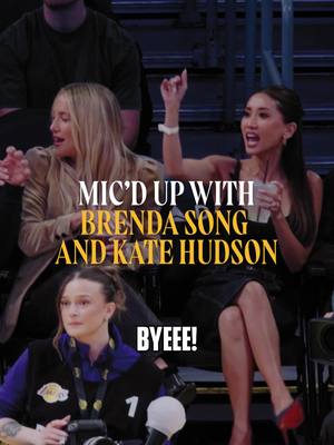We mic'd up Brenda Song and Kate Hudson at the Lakers game. You're welcome. #lakers #celebrities 