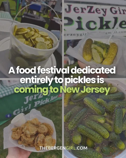 Expect pickle-themed vendors, a Pickle Parade with a King + Queen crowning, a brine-drinking contest, live entertainment, and family-friendly fun from 12PM-7PM. More details at TheBergenCountyGirl.com.  #bergencounty #bergencountygirl #teaneck #nj #jersey 