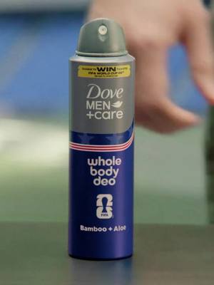When the spray has alcohol… things can get heated.🔥   Skip the burn. Dove Men+Care Whole Body Deo is alcohol-free and keeps you fresh everywhere—yes, even down there.