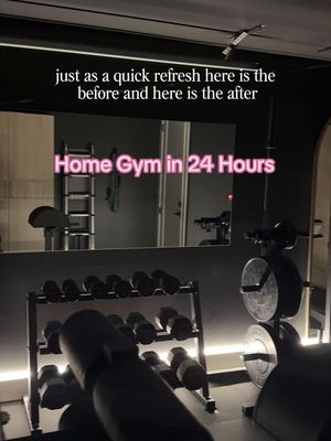 Turned our garage into a home gym in 24 hours to surprise Connor while he was out of town!!! I need to get some extension cords to finish the lights & behind the mirrors but I love it!!! And I’m tired lol 