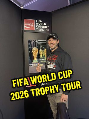 Thank you @Coca-Cola for inviting me to see the #fifaworldcuptrophy in person here in Kansas City!!! Made of solid gold, amazing!!! 🏆 