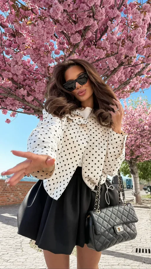 polka dots outfit 🌸 😍 #fyp #springoutfit 