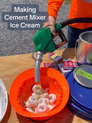 Making Cement Mixer Ice Cream On The Jobsite #construction #howto #cooking #DIY #contractor