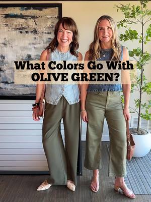 Link to shop in comments! We love olive pants! It’s a color that can be worn all year around, but we’re especially loving it this spring! It pairs so well with so many colors. Which color combo is your favorite?  We linked several of our new spring tops and shoes for you to shop on our LTK! Hope this gives you some fun style inspo! We’re both 5’6” and wear small in tops and 26/27 in pants.  #over50 #springfashion #outfitideas #styletips #whattowear 
