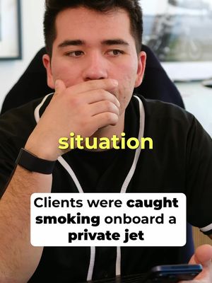 Client was caught smoking onboard by our flight attendant. Was this the proper response? #FlyAmalfi #Coachella #PrivateJet @thekolinjones 