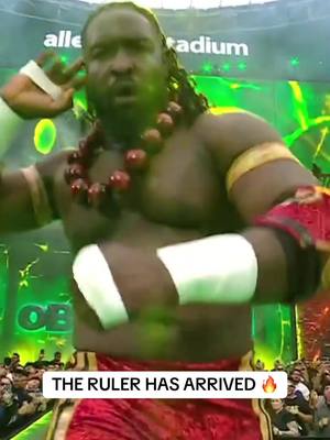 Oba Femi struts out to kick off night two of #WrestleMania 🏆 Watch Oba-Brock and the first hour of WrestleMania Night 2 on ESPN! #WWE #obafemi #brocklesnar 