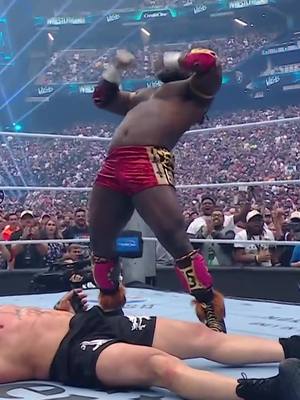 @Oba Femi has DEFEATED The Beast!!! The FIRST HOUR of #WrestleMania is LIVE RIGHT NOW on ESPN! #WWE #ObaFemi #BrockLesnar 