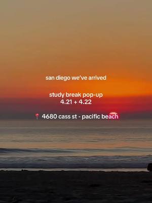 study break is coming to san diego! come see us this tues & wed for our spring pop-up #popup #usd #ucsd #sdsu #pacificbeach