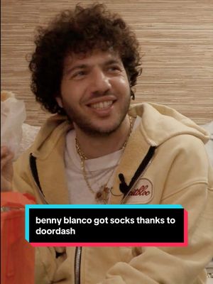 benny finally got socks thanks to @DoorDash 