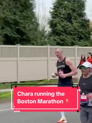 Bruins legend Zdeno Chara is back running the Boston Marathon again 🏃 (via @Boston Bruins) 