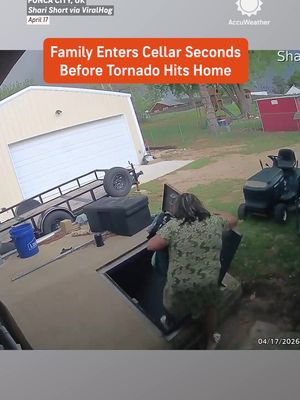 Close call! 🌪️ An Oklahoma couple and their pets ran to the cellar just seconds before a tornado hit their home in Ponca City.