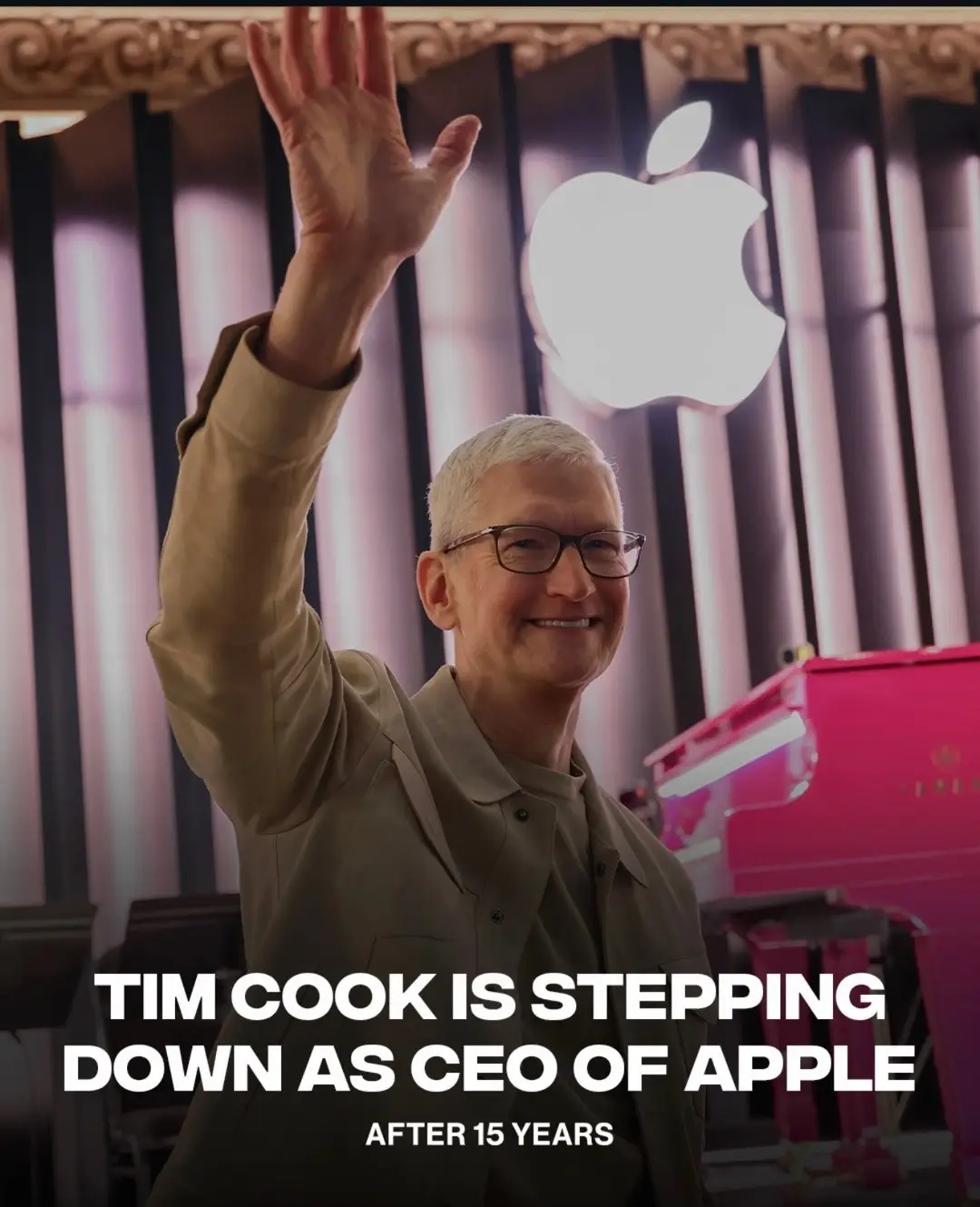 Tim Cook is stepping down as Apple CEO, with John Ternus set to take over in September 2026. Via CNBC #timcook #apple #johnternus #ceo