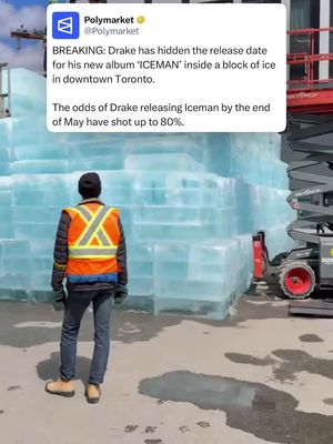 Drake is building hype for his album ICEMAN by placing a giant block of ice in Toronto with the release date hidden inside. #drake #iceman #spotify #applemusic 