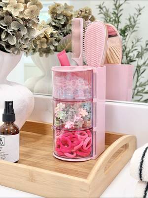 If you have a daughter…You know the struggle🤭🎀 This a LIFESAVER for busy mornings! Send to someone who’s a girl mom that gets it💕 #founditonamazon #amazonhome #kidsorganization #daughtermusthaves #bathroomorganization 