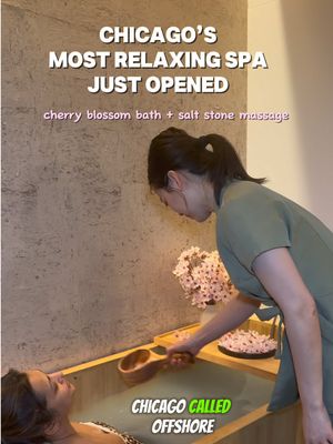 Chicago… if you’ve been saying you need a reset, this is the one I’d actually book 🌸 @OFF SHORE SPA  A full 2-hour off shore spa ritual with a cherry blossom bath, butterfly pea flower soak, sake + mochi, body scrub + wrap, and a salt stone deep tissue massage that feels like actual healing. Save this for your next spa day ✨ #chicagospa #chicagowellness #chicagolife #spaday #SelfCare 