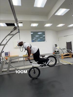 treadmill training looking different 🏃 💨 @Wings for Life World Run Join the movement and run for those who can’t on May 10, 2026 ❤️ #wingsforlife #wingsforlifeworldrun #redbull #givesyouwiiings #bikelife 