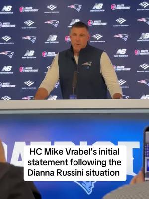 HC Mike Vrabel’s initial statement following the Dianna Russini situation  (Via Mark Daniels on X)  #nfl #nflnews #patriots #mikevrabel #newenglandpatriots 