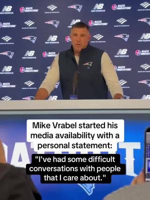 Mike Vrabel says he had “difficult conversations” with his family and team during Tuesday’s media availability (via ByMarkDaniels/X) #nfl #patriots #football 