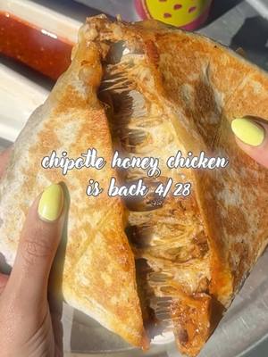 chipotle honey chicken is back 4/28 @AgentP 