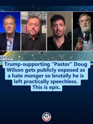 Trump-supporting "Pastor" Doug Wilson gets publicly exposed as a hate monger so brutally, he is left practically speechless. This is epic.
 
 Follow @ReallyAmericanMedia for more.