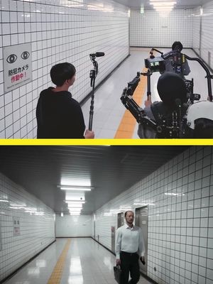 The Walking Man becomes The Biking Man. Behind the scenes of EXIT 8, now playing only in theaters. #exit8 #behindthescenes