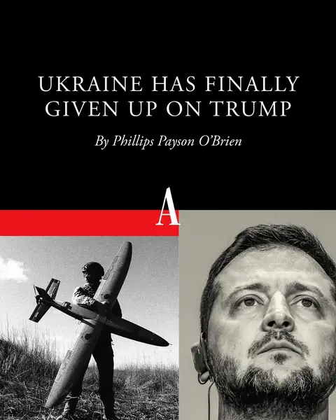 For more than a year after Donald Trump returned to the White House, Ukraine held out hope, at least publicly, of winning him over—but now Kyiv appears to have given up on the United States, Phillips Payson O’Brien argues. In its shift away from U.S.-backed support, Ukraine has begun to aggressively seek new diplomatic and military partners, O’Brien explains, sharing its hard-won expertise in drone warfare with Saudi Arabia, Qatar, and the United Arab Emirates, and has also started forging arms-production agreements with Germany. Ukrainian President Volodymyr Zelensky has publicly “indicated that he no longer views the United States as a reliable ally and, even more astonishingly, that all of Europe needs to start moving on from the transatlantic relationship,” O’Brien writes. With his comments, Zelensky has drawn “a sharp contrast with European leaders who, in the past 15 months, have desperately pretended that the United States remains committed to its traditional allies,” O’Brien argues. For more than a year, U.S. officials and many Western analysts have been fixated on Ukrainian weakness, and Trump has insisted that Ukrainians had “no cards” to play. But Ukraine’s “ability to adapt even without U.S. aid has been startling,” O’Brien argues—and these developments “have persuaded Zelensky and others to speak the truth about America’s tightening alignment with Putin and to warn other European countries about the danger they now face.” Read more at the link in our bio. 🎨: The Atlantic. Sources: Nikoletta Stoyanova / Getty; Beata Zawrzel / Getty.