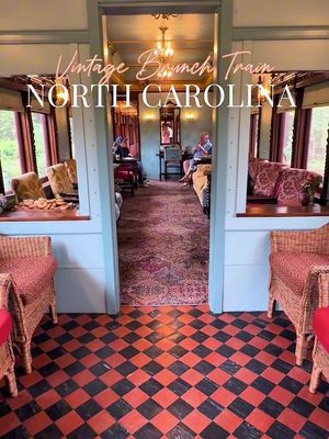 🚂 This vintage train ride in North Carolina will transport you straight into the 1920s…✨ This vintage brunch train is located in Pinehurst and it is one of the most unique and unforgettable things to do in North Carolina. You’ll ride through the Sandhills in beautifully restored railcars, sipping mimosas and enjoying a full brunch while taking in the most stunning views. You can wander through all the different cars, explore cozy lounge spaces, and even see a private sleeper cabin that feels like it came straight out of a movie 🎬 And the best part… you can hop on and off between Pinehurst and Aberdeen throughout the ride, making it feel like a full-on adventure instead of just a train ride.  Tickets typically start around $60–$70 and include brunch + a complimentary mimosa 🥂  👉 If you want to book, you can reserve your spot through the link in there IG bio:  @themagentatrainpinehurst  Trust me… this is one DREAMY EXPERIENCE you’re going to want to experience for yourself ✨ Send this to who you’re going with 💌 Follow me @raleighwanderlust for more hidden gems!!! #northcarolina #pinehurst #visitnc #trainride 