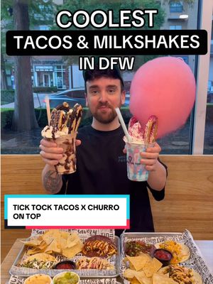 COOLEST LOADED MILKSHAKES & TACOS 🌮 #dallasfood #dessert #milkshake #dallasrestaurants #dallasfoodie 