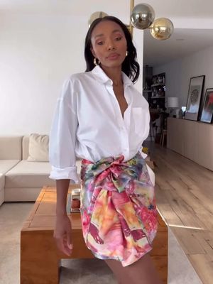 Scarf skirt✨ @claudyamoreira #fashionhacks 
