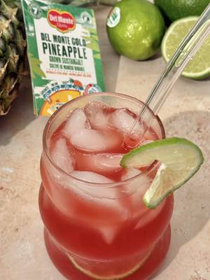 You look thirsty! Celebrate Earth Day with a natural way to get those electrolytes  🌱🍍🍉✨ Ingredients: 👉 Fill a clear glass with 1 cup of ice 👉 Pour 3/4 cup of watermelon juice into the glass 👉 Add 1/2 cup Fresh Del Monte Gold® Pineapple juice 👉 Top with 1/2 to 3/4 cup cooled hibiscus tea 👉 Stir in 1 tablespoon fresh lime juice #freshdelmonte #fruit #freshfruit #naturesgatorade 