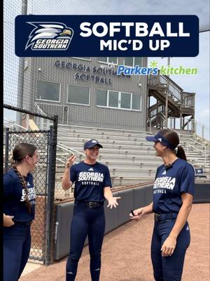 Mic’d up at practice 🎤🥎 Del’s asking the important questions and GSU Softball did not disappoint 👀 #GATA #HailSouthern #GSUSoftball @del @Georgia Southern Athletics 
