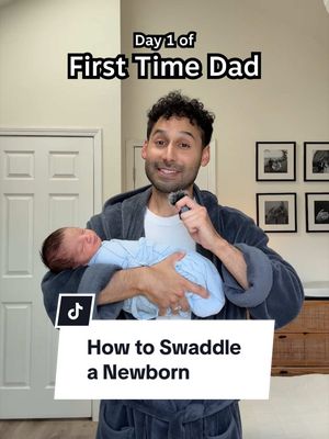 Day 1 - How to Swaddle a Newborn 🌯 #newdad #newmom #firsttimeparents #dadlife #fatherhood 