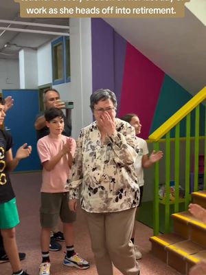 TEARS: Young students line up and give their teacher Maribel, a lovely ovation on her last day of work as she heads off into retirement. She couldn't hold back the tears as she walked by her dear students. Congratulations Maribel!