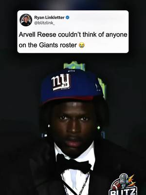 The New York Giants take LB Arvell Reese and right away he’s getting put on the spot trying to name guys on the roster and draws blanks 😭 Tough look on camera, but also pretty real considering how fast everything happens once you get drafted. #nfl #nfldraft #arvellreese #giants  #creatorsearchinsights 