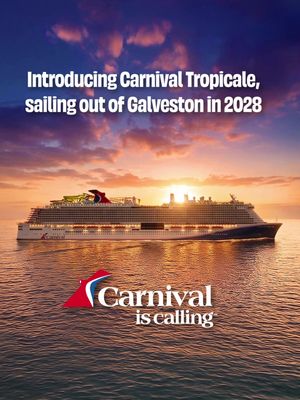 Texas, meet your newest shining star... The all-new Carnival Tropicale 🛳️ sailing from Galveston in 2028! Tap link in bio for more details. #CarnivalisCalling #Carnivalcruise