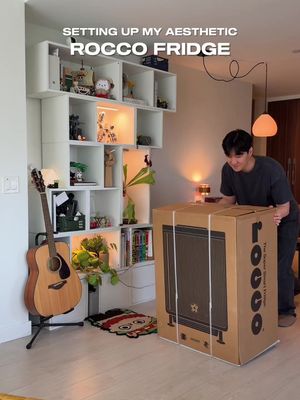 adding the most aesthetic fridge to my home 😮‍💨 love how perfectly it fits my wall and how clean it looks! thank you @roccofridge for the gift! #apartmenttherapy #homedecor  #hometech #interiordesign #asmr 