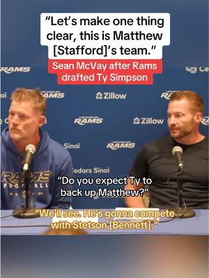 Sean McVay emphasized that Ty Simpson will have to wait for his opportunity after the NFC runners-up drafted him with their first-round pick. (via @Los Angeles Rams) #nfl #football #nflfootball #nfldraft