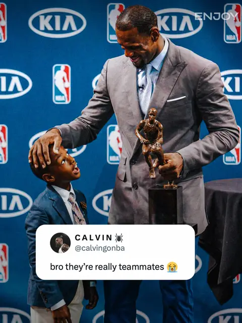 Playing in the playoffs together… just crazy. (h/t calvingonba/X)  #lebron #bronny #lakers 