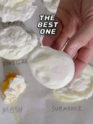 Poached Egg Test Results I first saw this technique used by @JortsKitchen | Recipes (the 😈egg master), but I don't know who started it. It's now the only way I'm making poached eggs from now on though. #foodscience #eggs