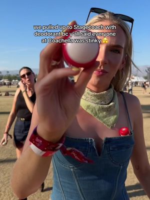 Someone’s gotta do it! We volunteer. #stagecoach #stagecoach2026 #coachella #deodorant #stinky 